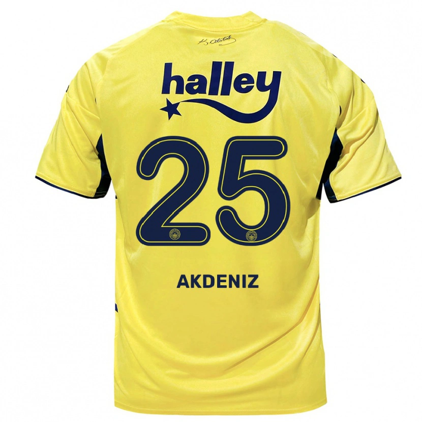 Danxen Kinder Zeynep Akdeniz #25 Gelb Marineblau Auswärtstrikot Trikot 2025/26 T-Shirt