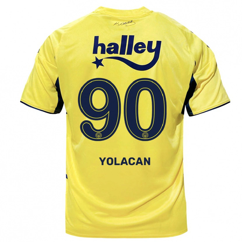 Danxen Kinder Baran Yolaçan #90 Gelb Marineblau Auswärtstrikot Trikot 2025/26 T-Shirt