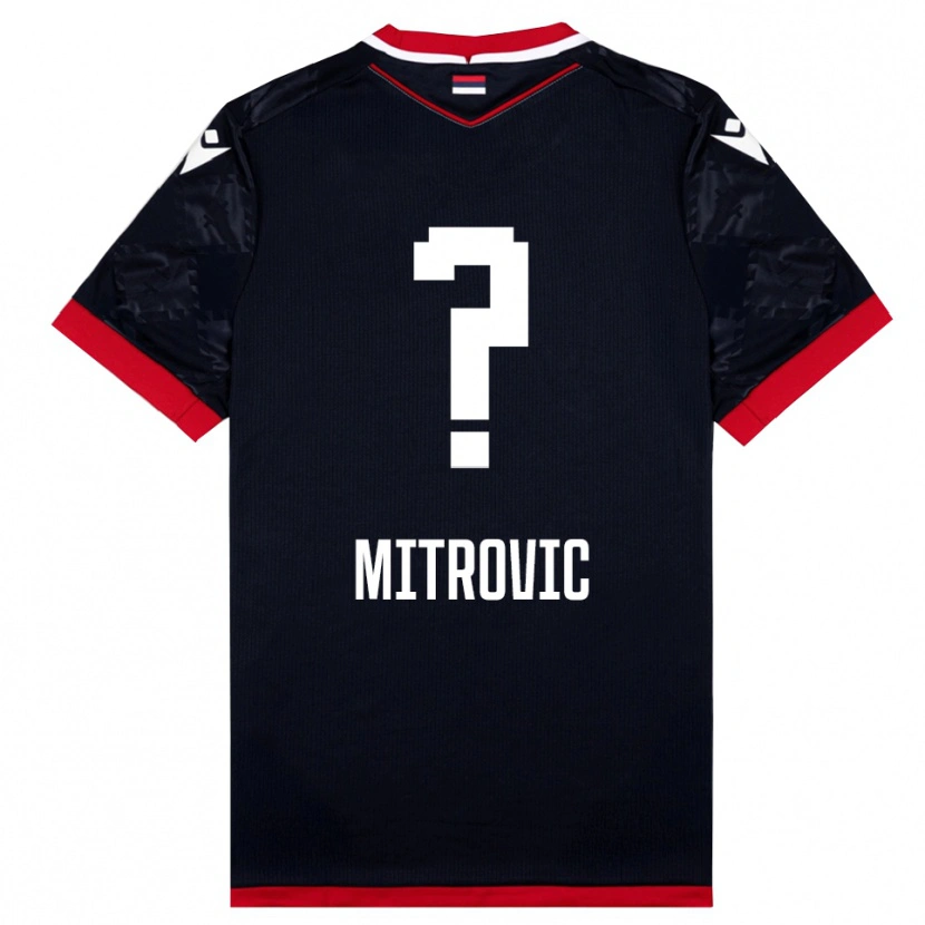 Danxen Kinder Dimitrije Mitrovic #0 Schwarz Rot Auswärtstrikot Trikot 2025/26 T-Shirt