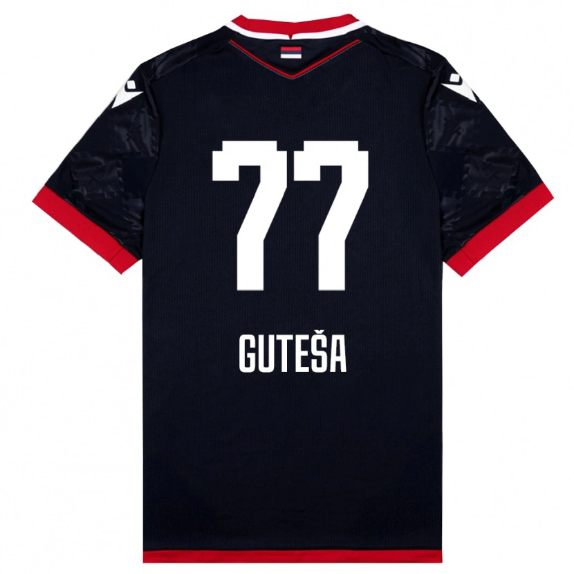 Danxen Kinder Ivan Guteša #77 Schwarz Rot Auswärtstrikot Trikot 2025/26 T-Shirt
