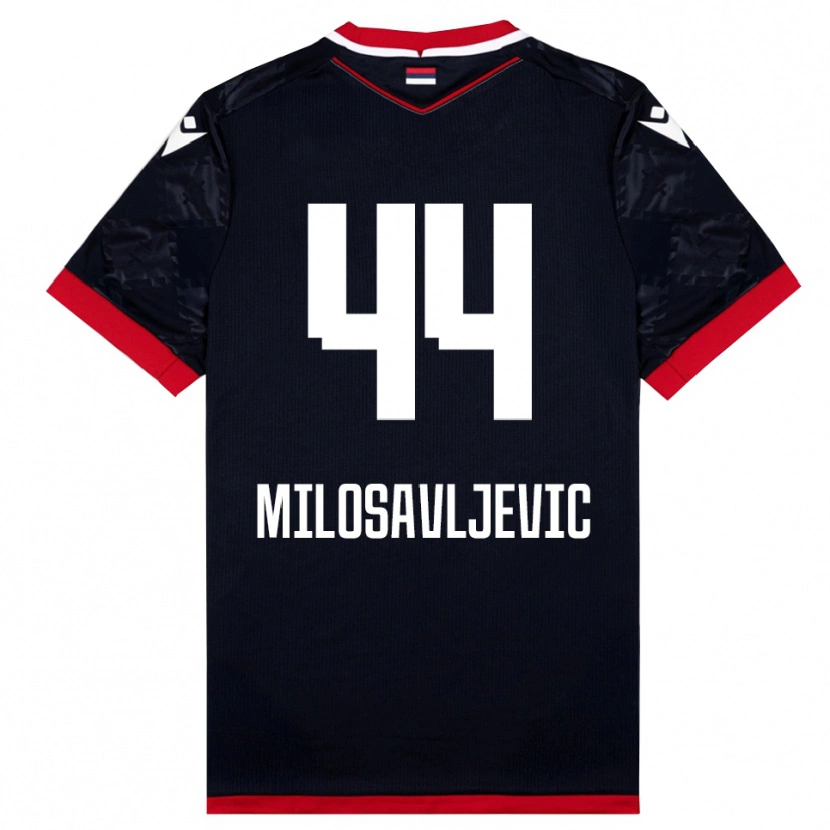Danxen Kinder Veljko Milosavljevic #44 Schwarz Rot Auswärtstrikot Trikot 2025/26 T-Shirt