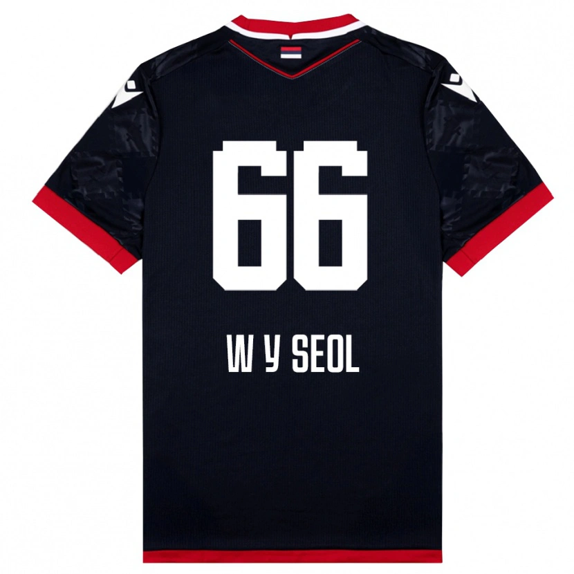 Danxen Kinder Young-Woo Seol #66 Schwarz Rot Auswärtstrikot Trikot 2025/26 T-Shirt