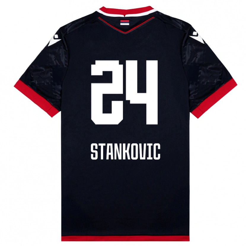 Danxen Kinder Nikola Stankovic #24 Schwarz Rot Auswärtstrikot Trikot 2025/26 T-Shirt