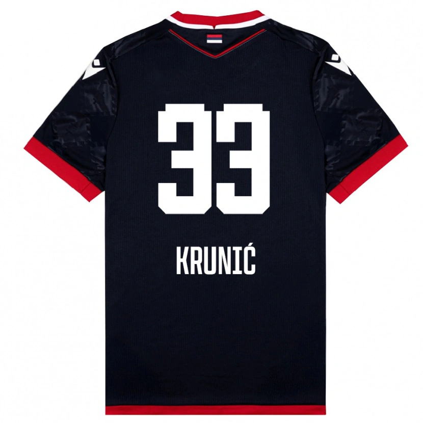 Danxen Kinder Rade Krunic #33 Schwarz Rot Auswärtstrikot Trikot 2025/26 T-Shirt