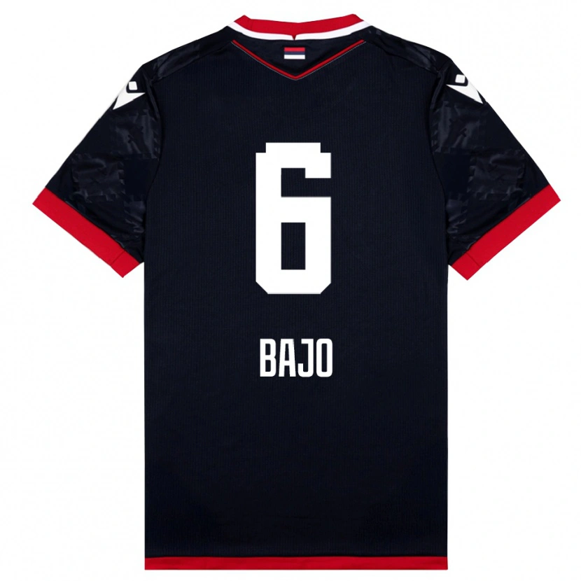 Danxen Kinder Mahmudu Bajo #6 Schwarz Rot Auswärtstrikot Trikot 2025/26 T-Shirt