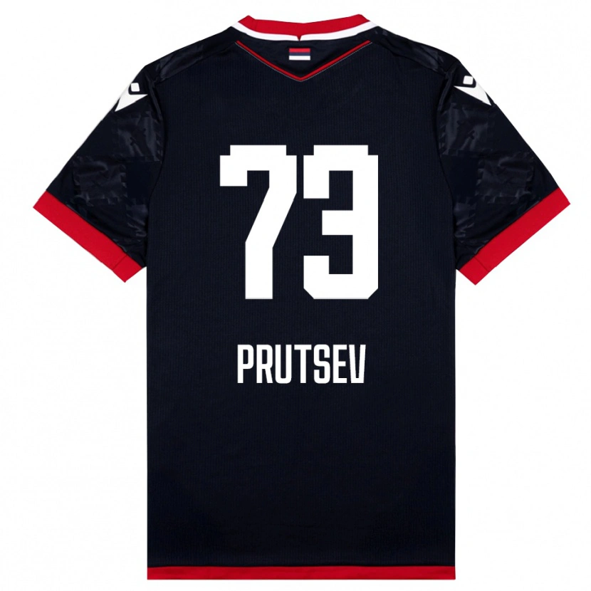 Danxen Kinder Egor Prutsev #73 Schwarz Rot Auswärtstrikot Trikot 2025/26 T-Shirt