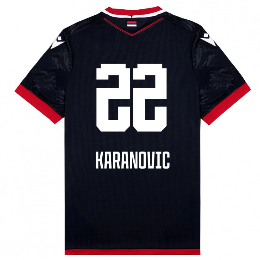 Danxen Kinder Danilo Karanovic #22 Schwarz Rot Auswärtstrikot Trikot 2025/26 T-Shirt
