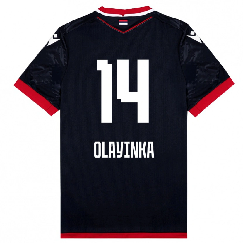 Danxen Kinder Peter Olayinka #14 Schwarz Rot Auswärtstrikot Trikot 2025/26 T-Shirt