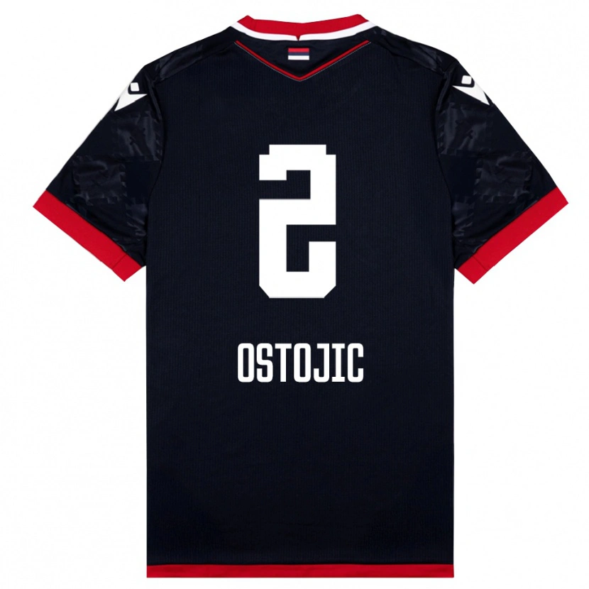 Danxen Kinder Mateja Ostojic #2 Schwarz Rot Auswärtstrikot Trikot 2025/26 T-Shirt