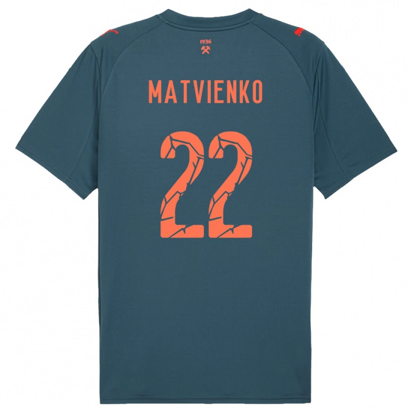 Danxen Kinder Mykola Matvienko #22 Marineblau Rot Auswärtstrikot Trikot 2025/26 T-Shirt