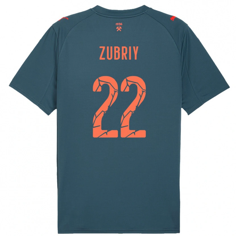 Danxen Kinder Artem Zubriy #22 Marineblau Rot Auswärtstrikot Trikot 2025/26 T-Shirt