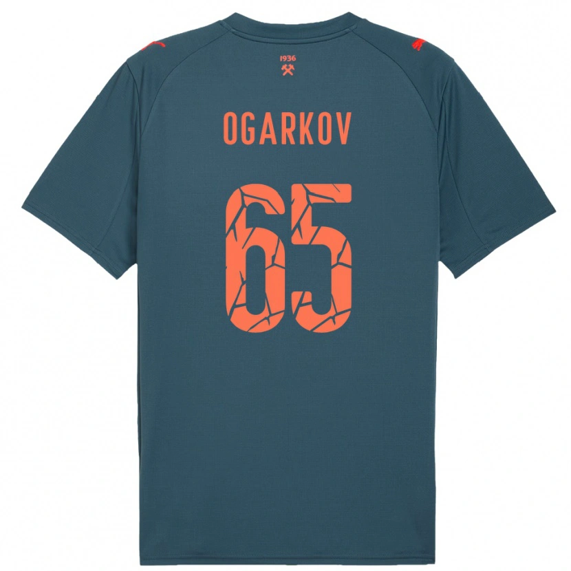Danxen Kinder Mykola Ogarkov #65 Marineblau Rot Auswärtstrikot Trikot 2025/26 T-Shirt