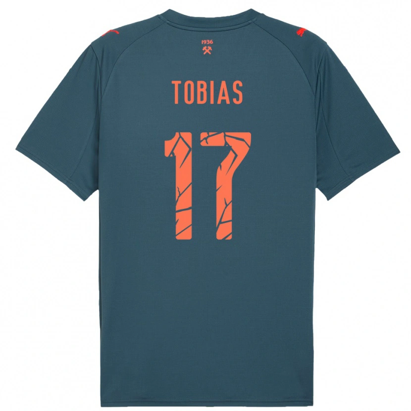 Danxen Kinder Vinícius Tobias #17 Marineblau Rot Auswärtstrikot Trikot 2025/26 T-Shirt
