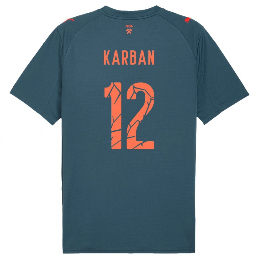Danxen Kinder Yevheniia Karban #12 Marineblau Rot Auswärtstrikot Trikot 2025/26 T-Shirt