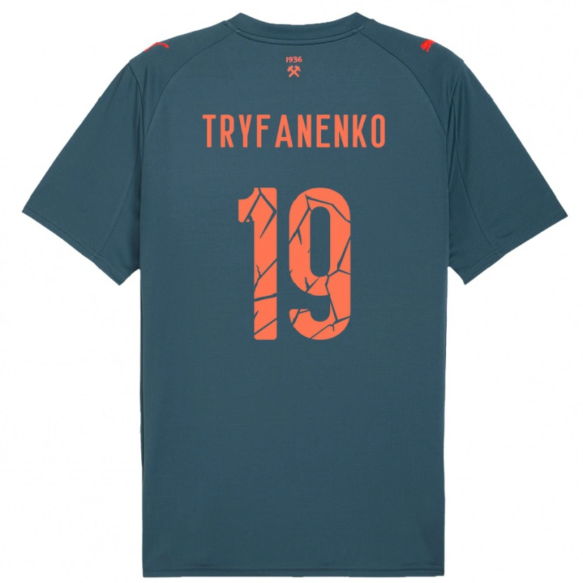 Danxen Kinder Bogdan Tryfanenko #19 Marineblau Rot Auswärtstrikot Trikot 2025/26 T-Shirt