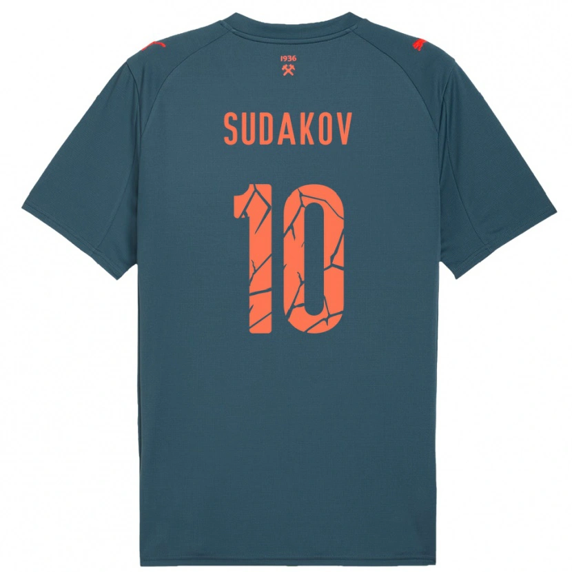 Danxen Kinder Georgiy Sudakov #10 Marineblau Rot Auswärtstrikot Trikot 2025/26 T-Shirt