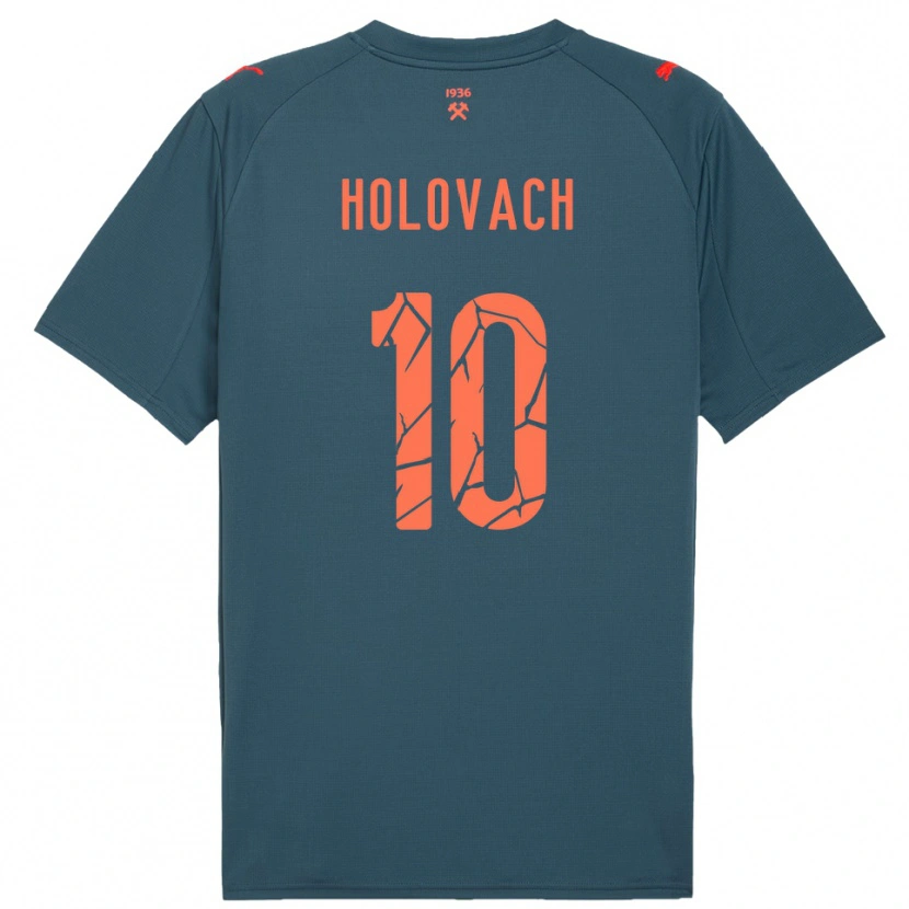 Danxen Kinder Viktoriia Holovach #10 Marineblau Rot Auswärtstrikot Trikot 2025/26 T-Shirt