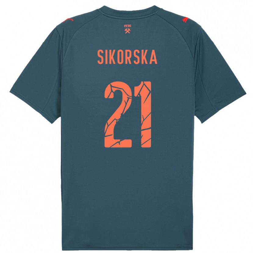 Danxen Kinder Anastasiia Sikorska #21 Marineblau Rot Auswärtstrikot Trikot 2025/26 T-Shirt
