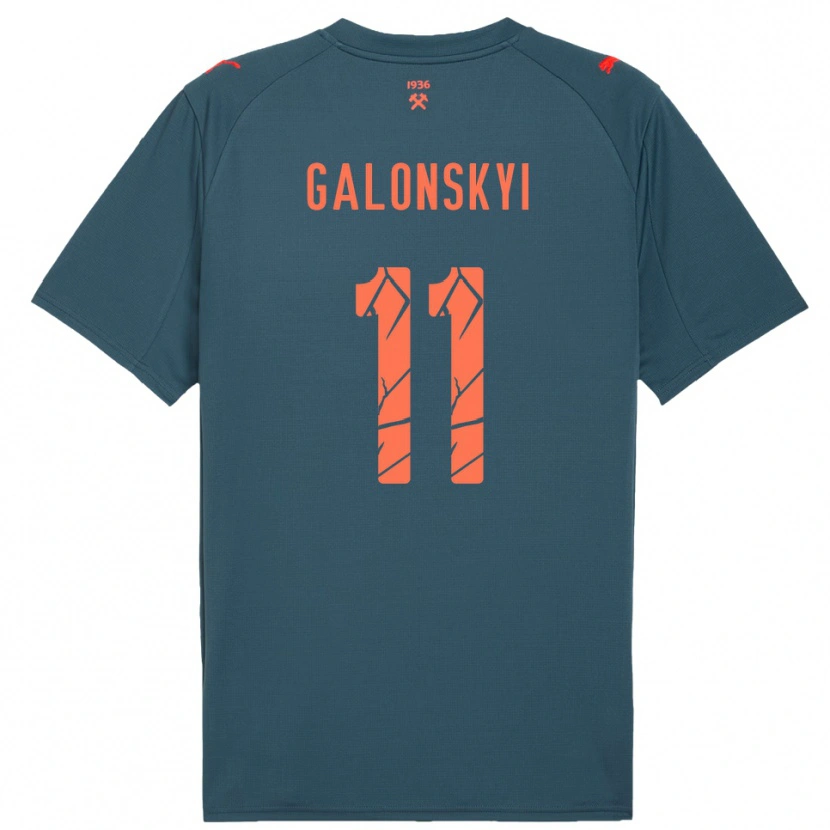 Danxen Kinder Valentyn Galonskyi #11 Marineblau Rot Auswärtstrikot Trikot 2025/26 T-Shirt