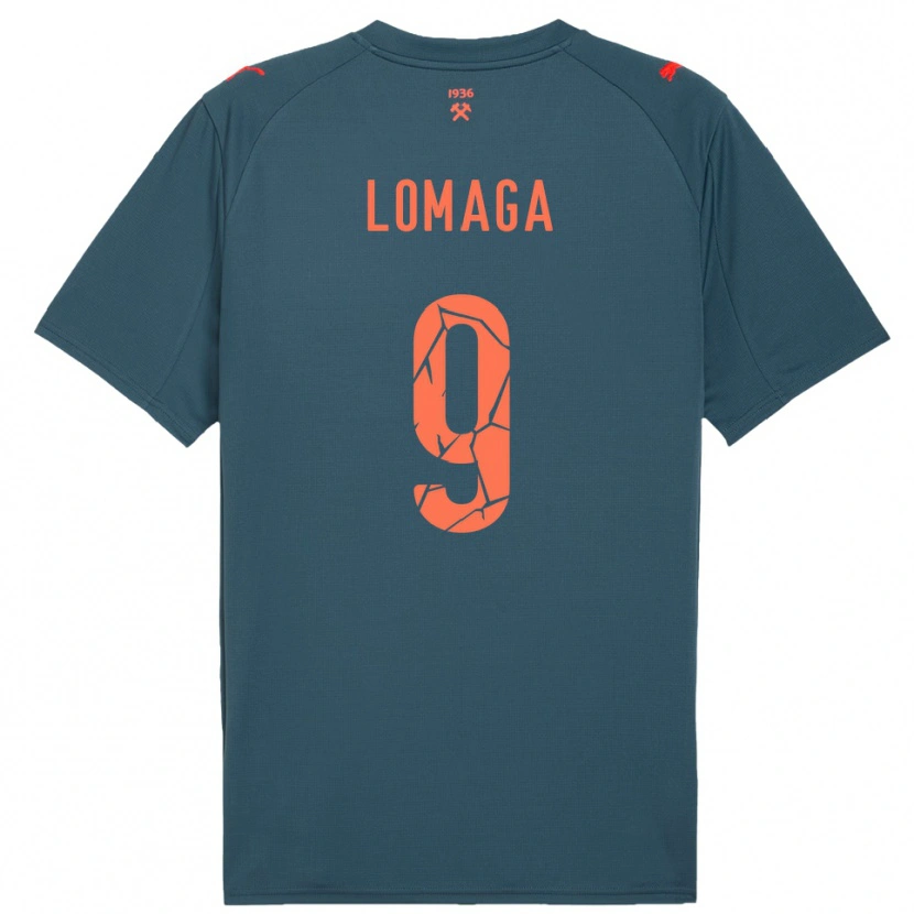 Danxen Kinder Oleksandr Lomaga #9 Marineblau Rot Auswärtstrikot Trikot 2025/26 T-Shirt