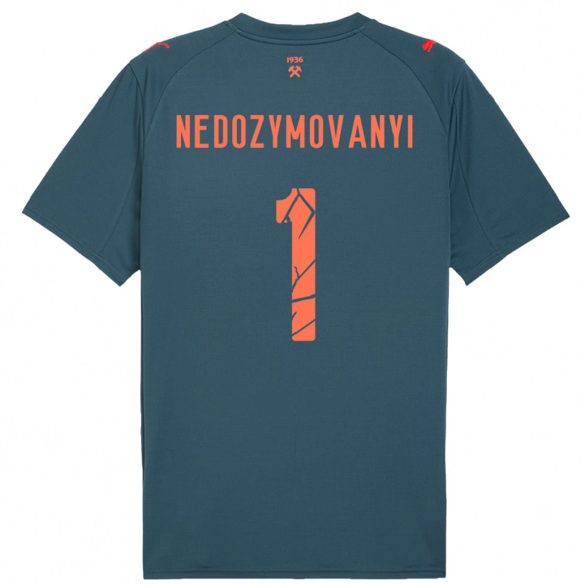 Danxen Kinder Artem Nedozymovanyi #1 Marineblau Rot Auswärtstrikot Trikot 2025/26 T-Shirt