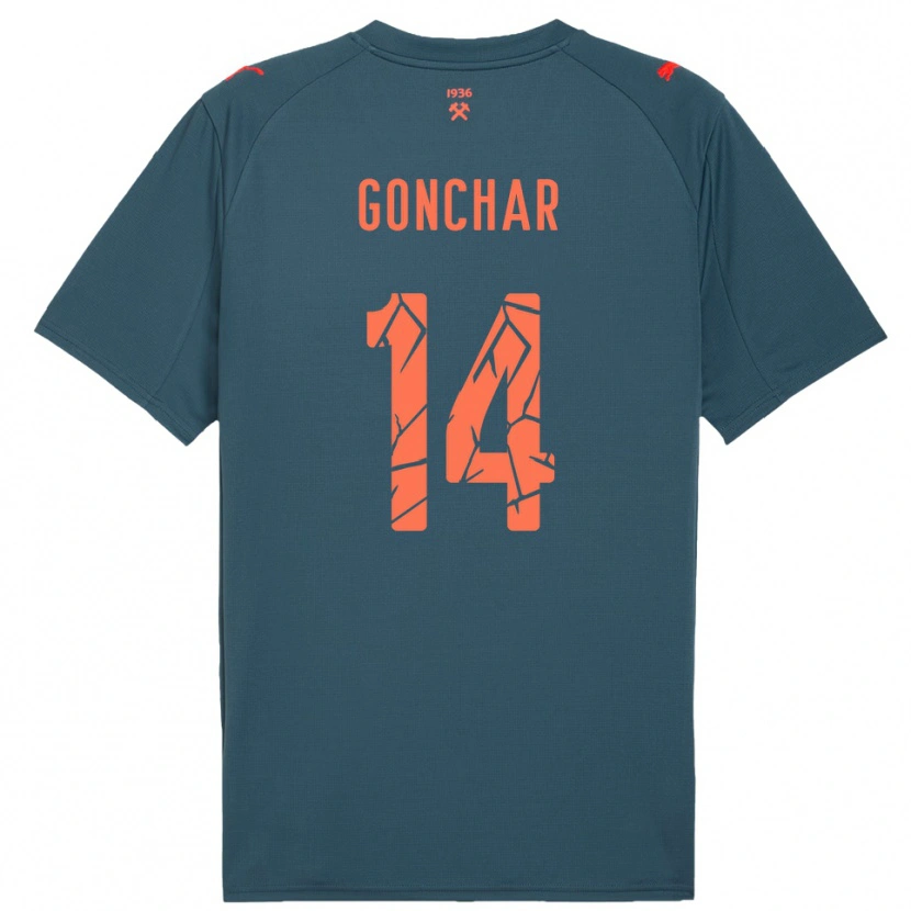 Danxen Kinder Maksym Gonchar #14 Marineblau Rot Auswärtstrikot Trikot 2025/26 T-Shirt