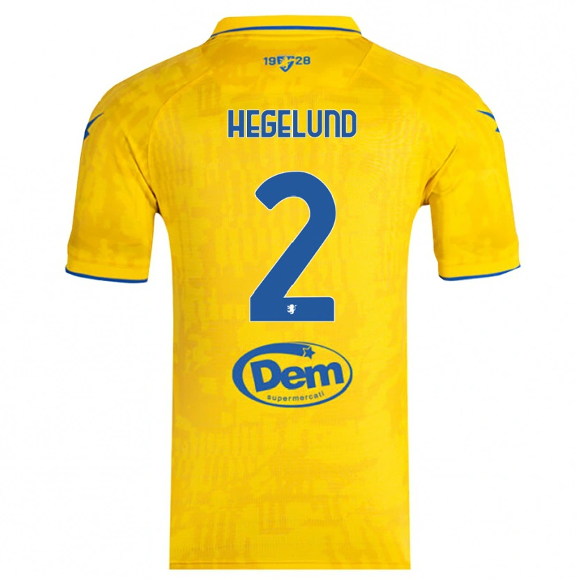 Danxen Herren Victor Hegelund #2 Gelb Blau Heimtrikot Trikot 2025/26 T-Shirt