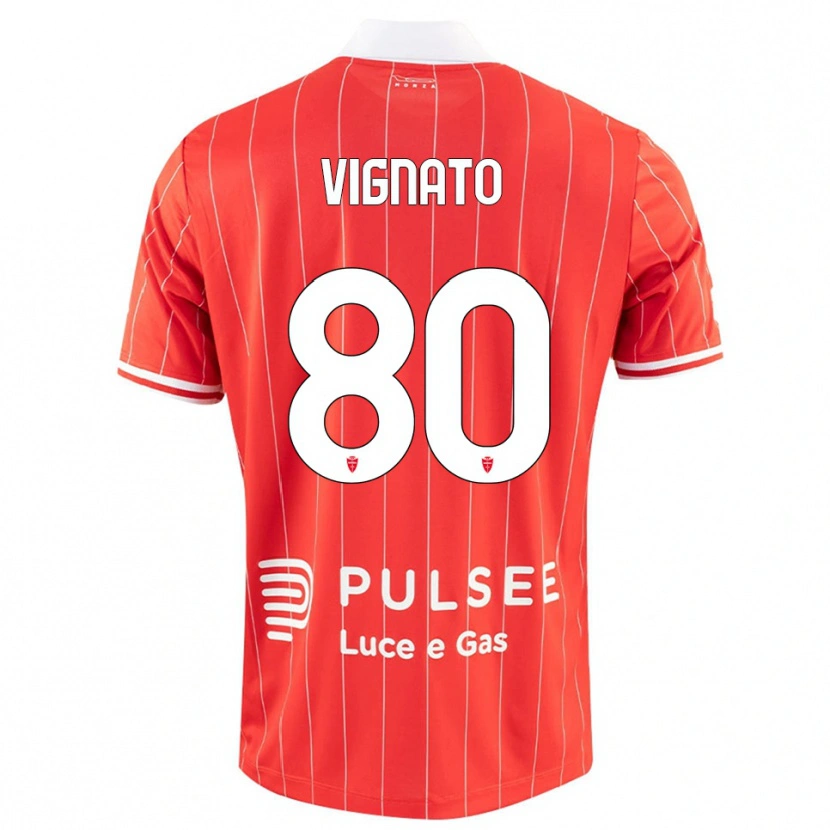 Danxen Herren Samuele Vignato #80 Rot Weiß Heimtrikot Trikot 2025/26 T-Shirt