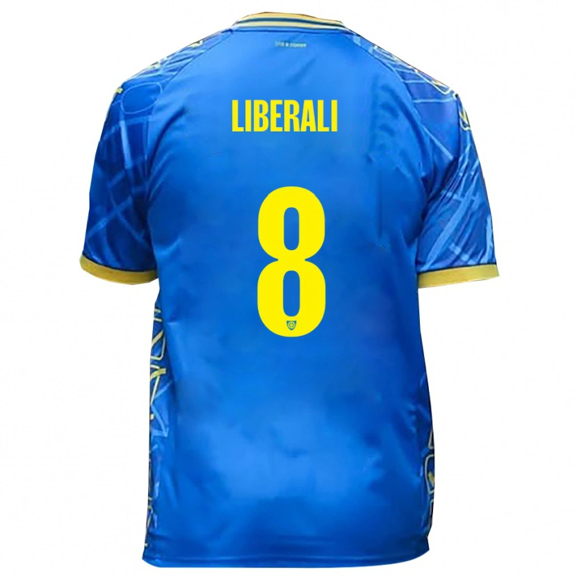 Danxen Herren Samuele Liberali #8 Himmelblau Gelb Heimtrikot Trikot 2025/26 T-Shirt