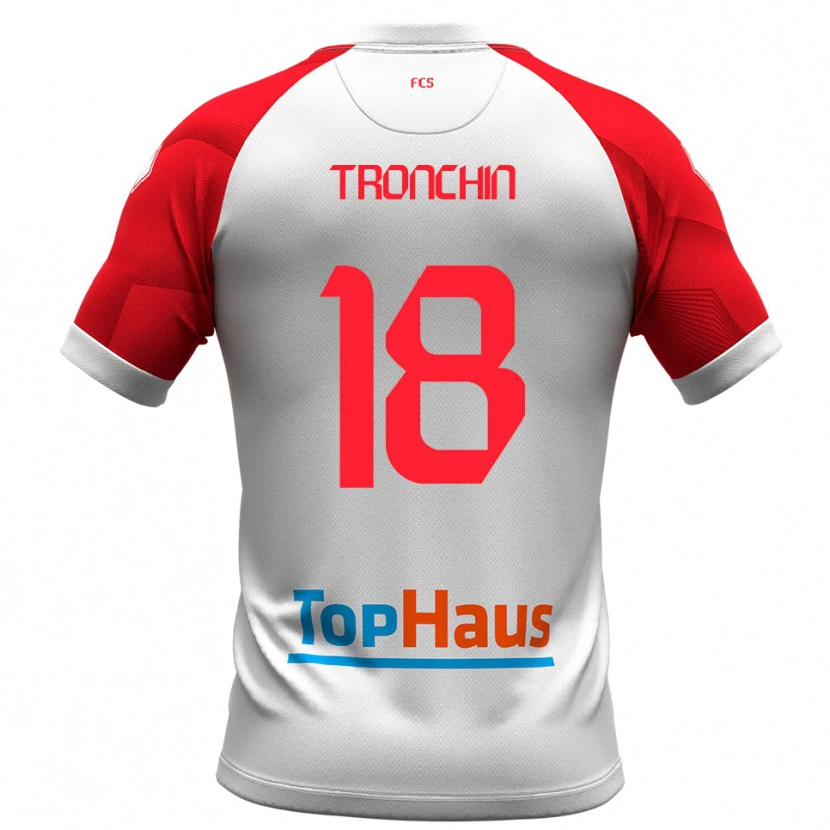 Danxen Herren Simone Tronchin #18 Weiß Rot Heimtrikot Trikot 2025/26 T-Shirt