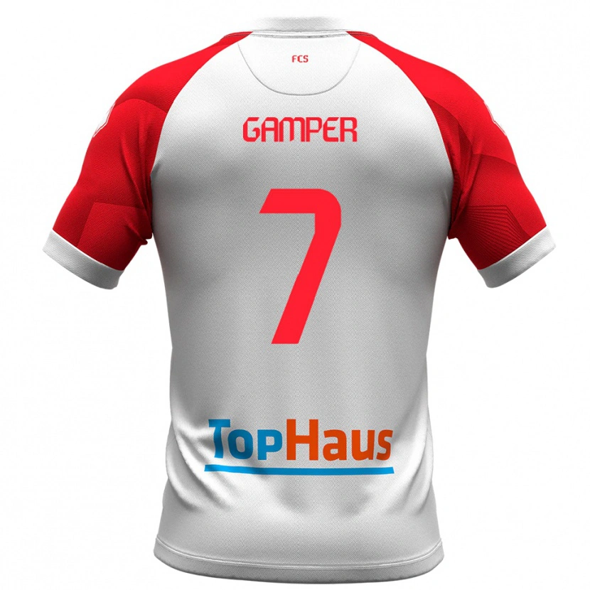 Danxen Herren Hannes Gamper #7 Weiß Rot Heimtrikot Trikot 2025/26 T-Shirt