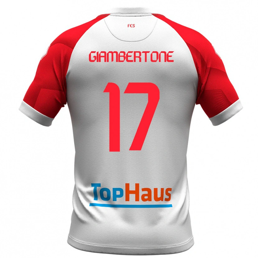 Danxen Herren Fabio Giambertone #17 Weiß Rot Heimtrikot Trikot 2025/26 T-Shirt