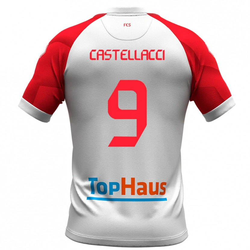Danxen Herren Marco Castellacci #9 Weiß Rot Heimtrikot Trikot 2025/26 T-Shirt
