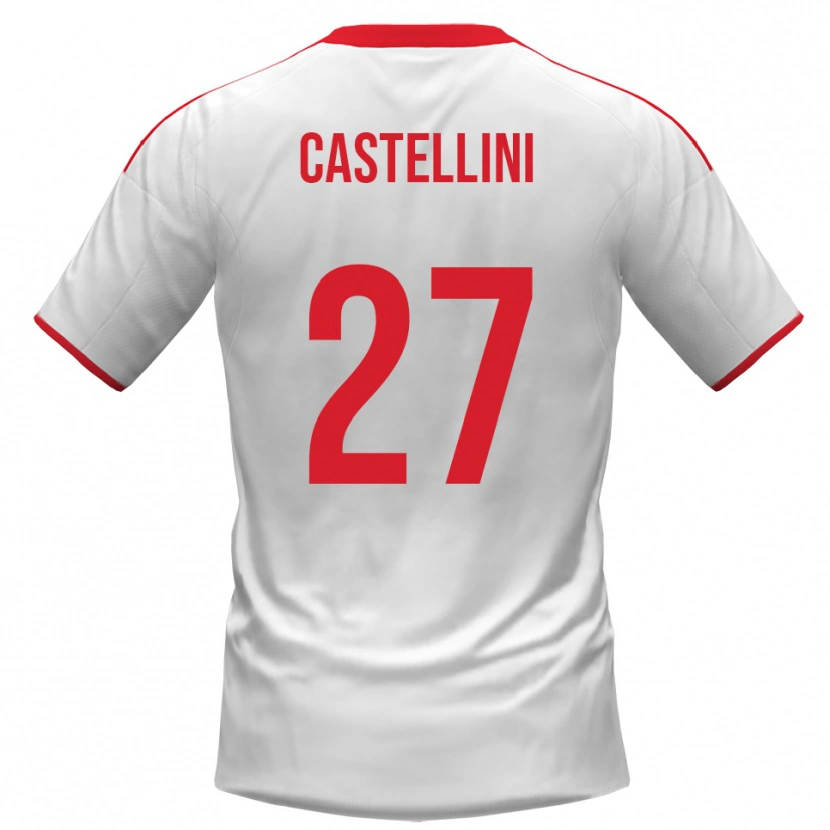 Danxen Herren Alessio Castellini #27 Weiß Rot Heimtrikot Trikot 2025/26 T-Shirt