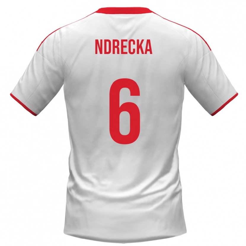 Danxen Herren Eros Ndrecka #6 Weiß Rot Heimtrikot Trikot 2025/26 T-Shirt