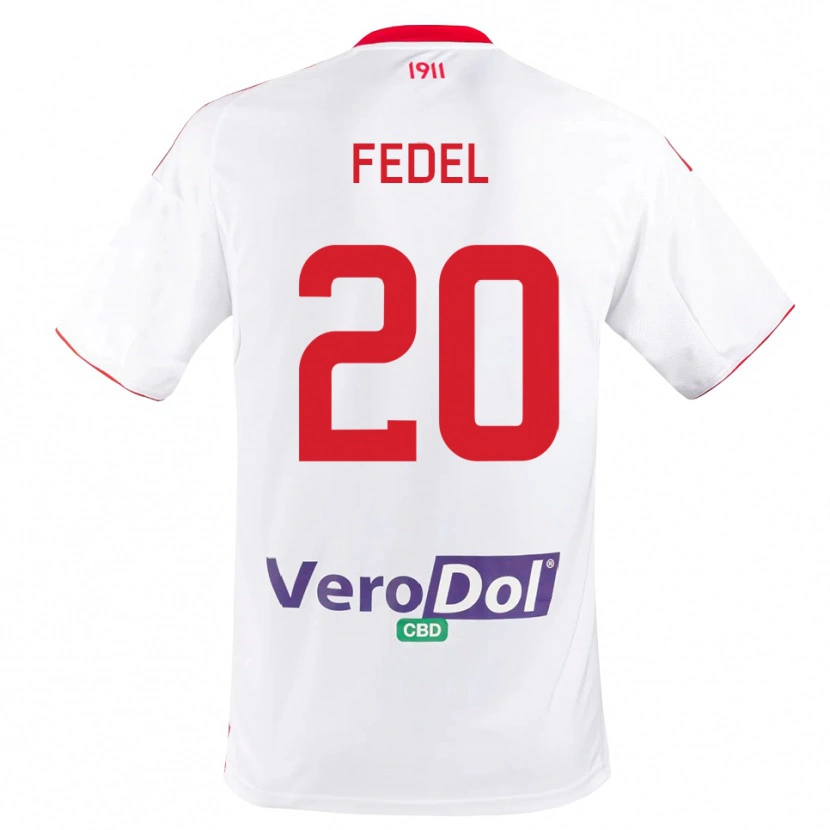 Danxen Herren Giacomo Fedel #20 Weiß Rot Heimtrikot Trikot 2025/26 T-Shirt