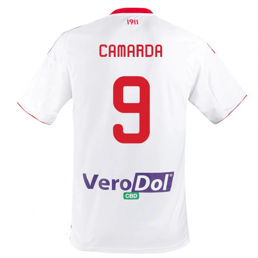 Danxen Herren Nicolò Camarda #9 Weiß Rot Heimtrikot Trikot 2025/26 T-Shirt