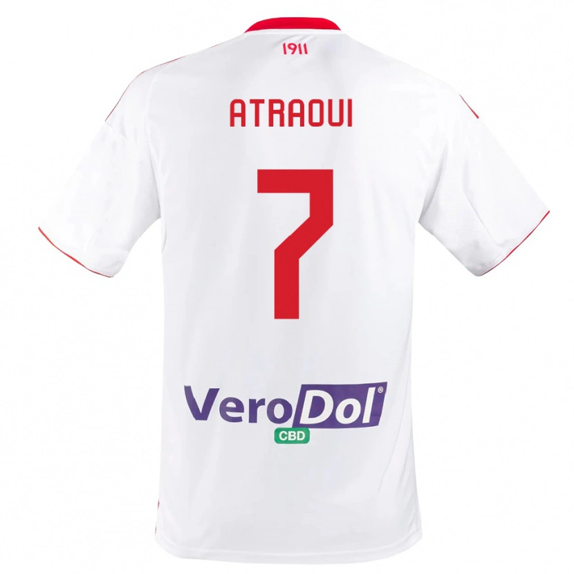 Danxen Herren Adam Atraoui #7 Weiß Rot Heimtrikot Trikot 2025/26 T-Shirt