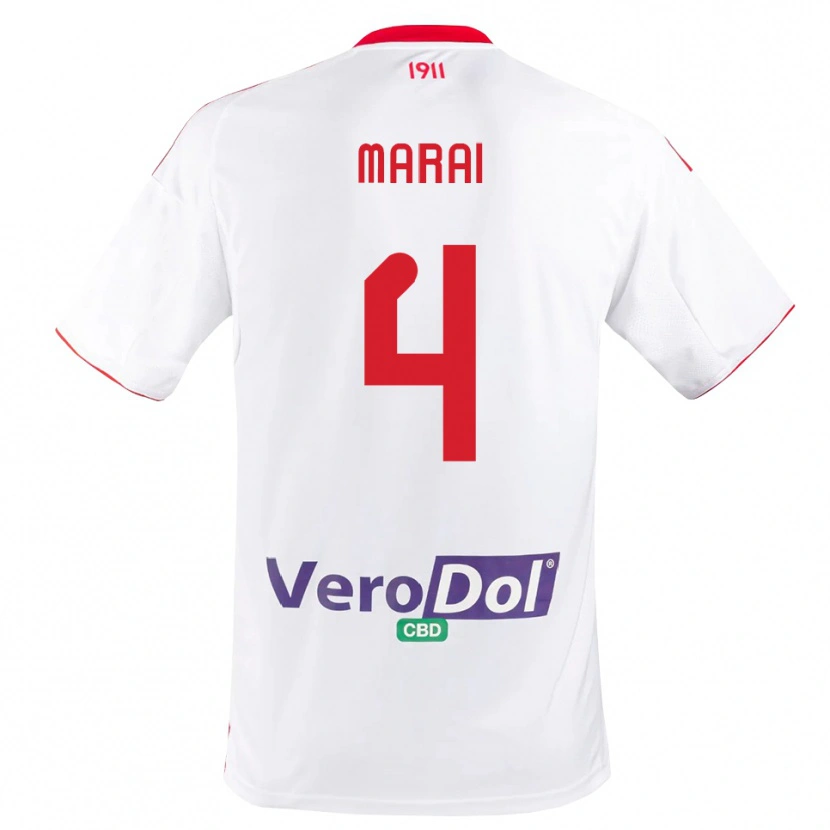 Danxen Herren Cristian Marai #4 Weiß Rot Heimtrikot Trikot 2025/26 T-Shirt