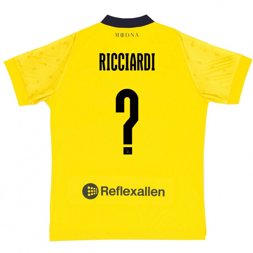 Danxen Herren Francesco Ricciardi #0 Gelb Marineblau Heimtrikot Trikot 2025/26 T-Shirt