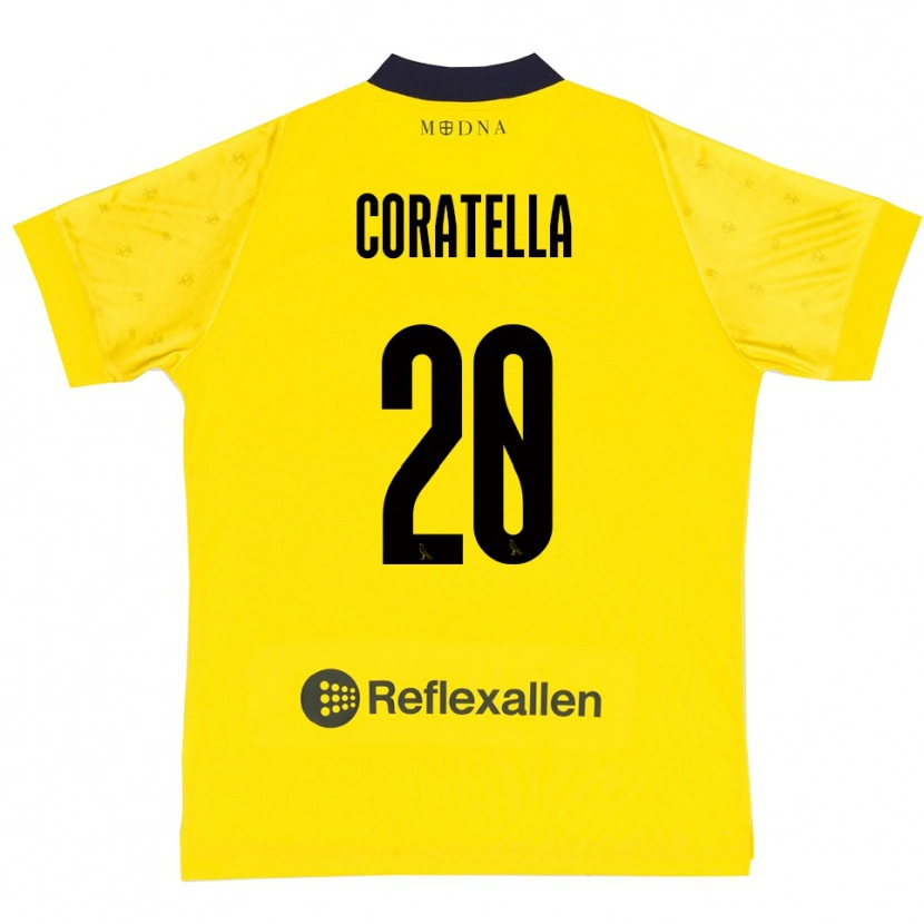 Danxen Herren Fabio Coratella #20 Gelb Marineblau Heimtrikot Trikot 2025/26 T-Shirt