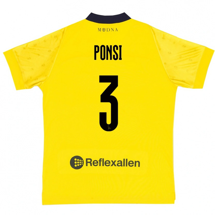 Danxen Herren Fabio Ponsi #3 Gelb Marineblau Heimtrikot Trikot 2025/26 T-Shirt