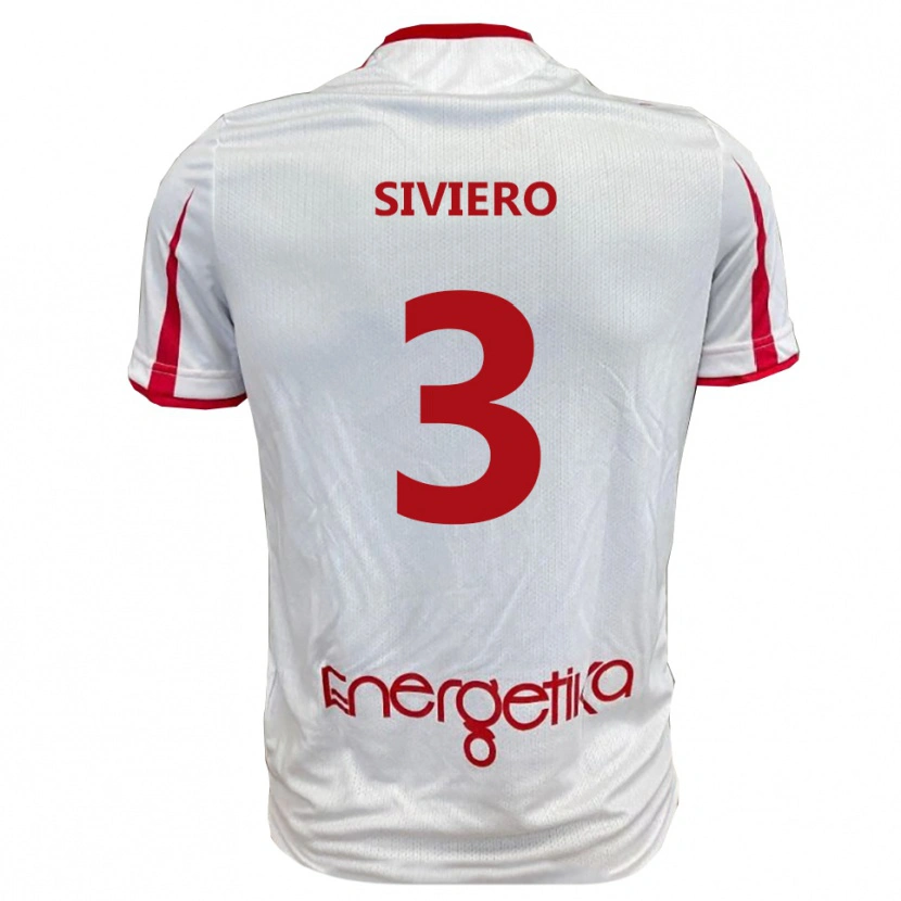 Danxen Herren Mattia Siviero #3 Weiß Rot Heimtrikot Trikot 2025/26 T-Shirt