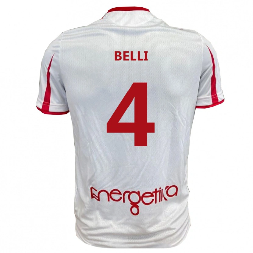 Danxen Herren Francesco Belli #4 Weiß Rot Heimtrikot Trikot 2025/26 T-Shirt