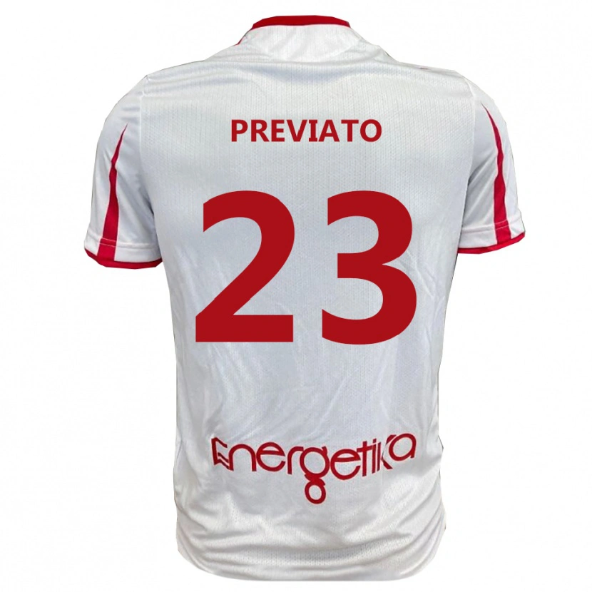 Danxen Herren Sebastiano Previato #23 Weiß Rot Heimtrikot Trikot 2025/26 T-Shirt
