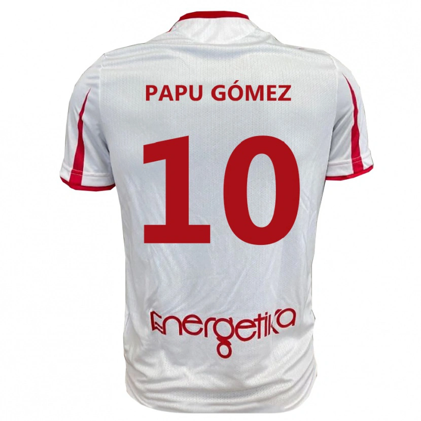 Danxen Herren Papu Gómez #10 Weiß Rot Heimtrikot Trikot 2025/26 T-Shirt