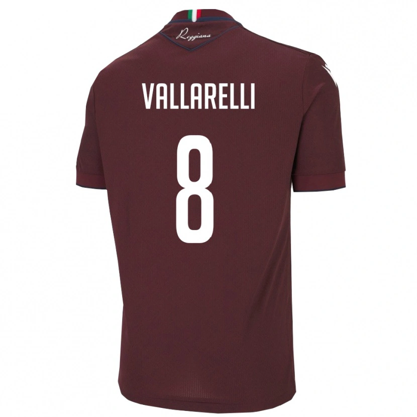 Danxen Herren Francesco Vallarelli #8 Burgund Weiß Heimtrikot Trikot 2025/26 T-Shirt
