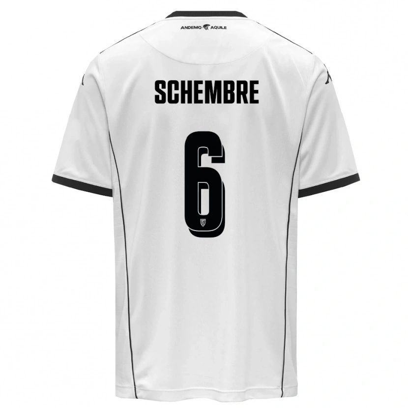 Danxen Herren Emanuele Schembre #6 Weiß Schwarz Heimtrikot Trikot 2025/26 T-Shirt