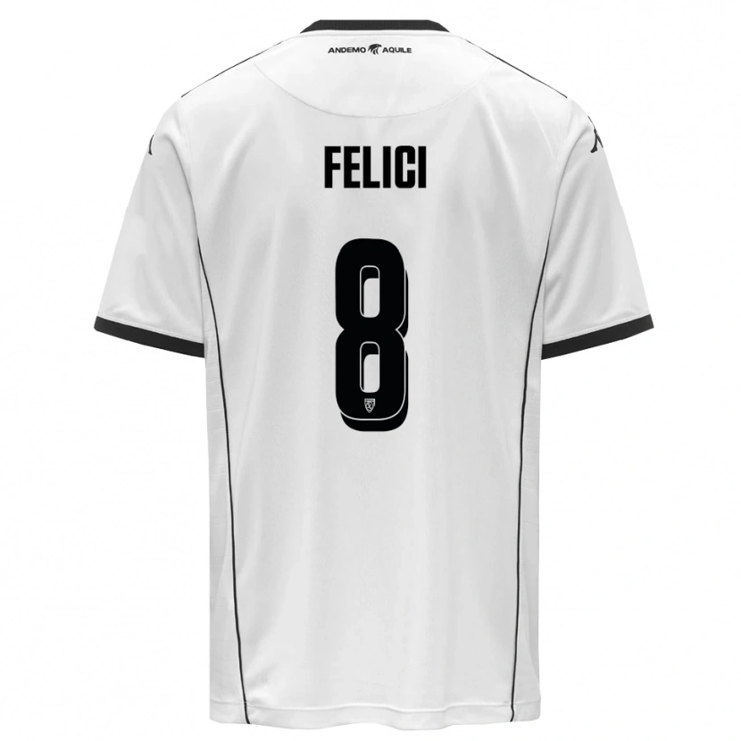 Danxen Herren Giuseppe Felici #8 Weiß Schwarz Heimtrikot Trikot 2025/26 T-Shirt