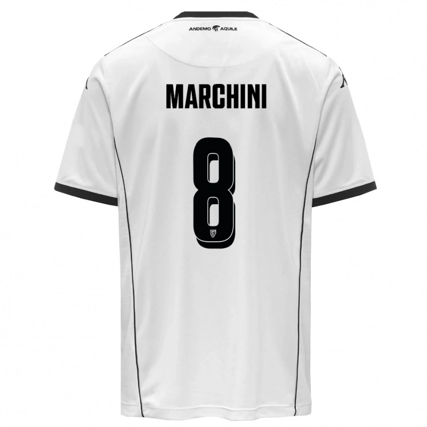 Danxen Herren Mattia Marchini #8 Weiß Schwarz Heimtrikot Trikot 2025/26 T-Shirt